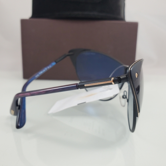 NWT$320 Tom Ford Vanda TF-364 01B Black -Gold -Grey Gradient Cat Eye Sunglasses main image 3